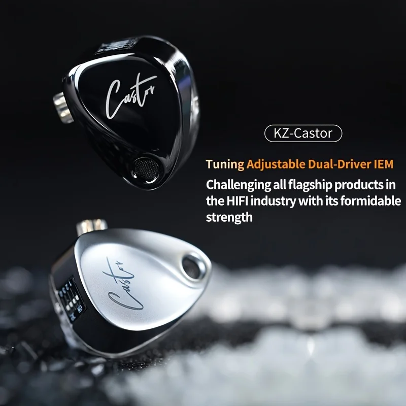 KZ Castor PRO in-Ear Dual Dynamic Driver Earphones, Enhanced Bass, Noise Isolation, Touch Controls, USB Powered Wired Earbuds