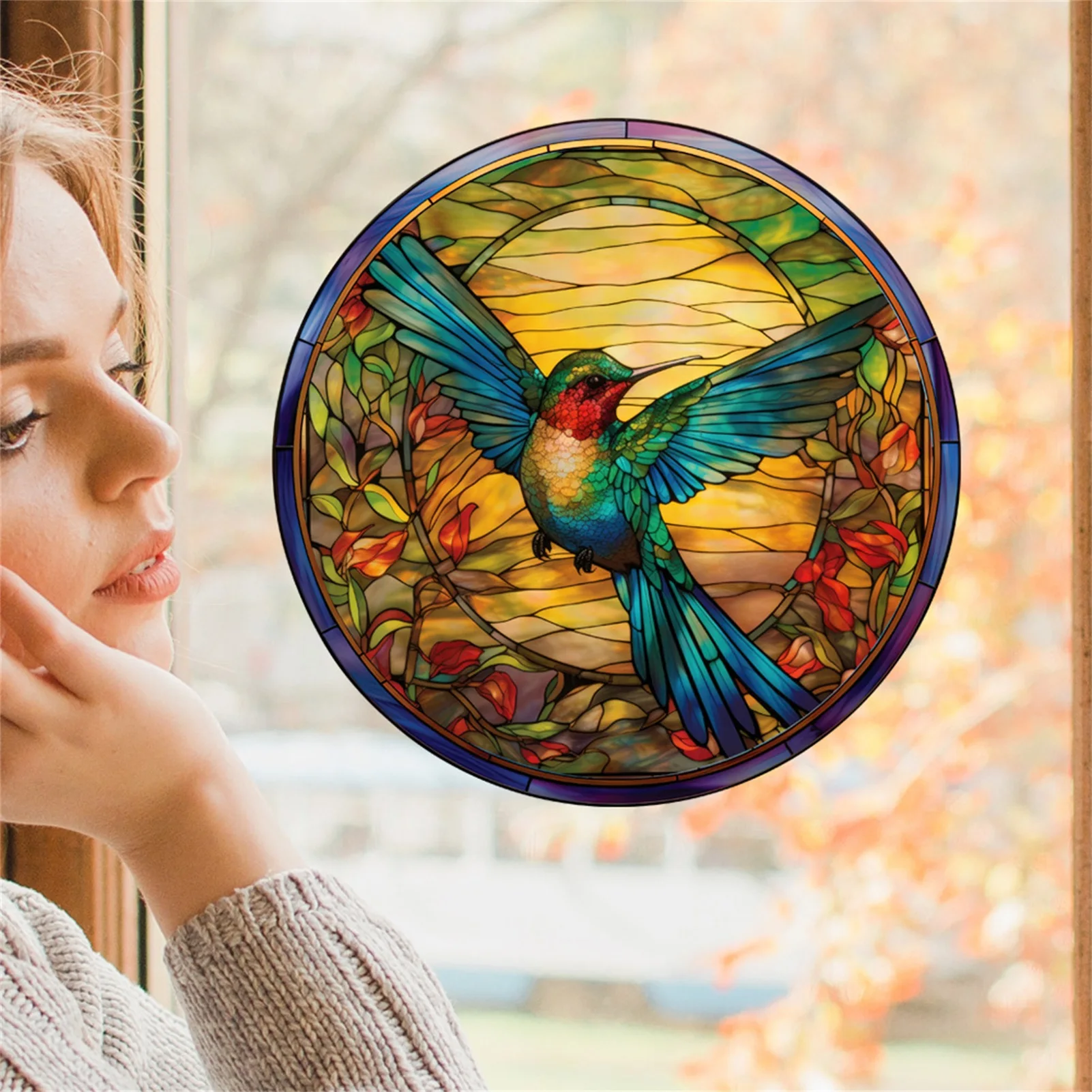 Anti-Collision Alert Bird Window Decals Hummingbird Style Stickers Suitable For Living Room Decor