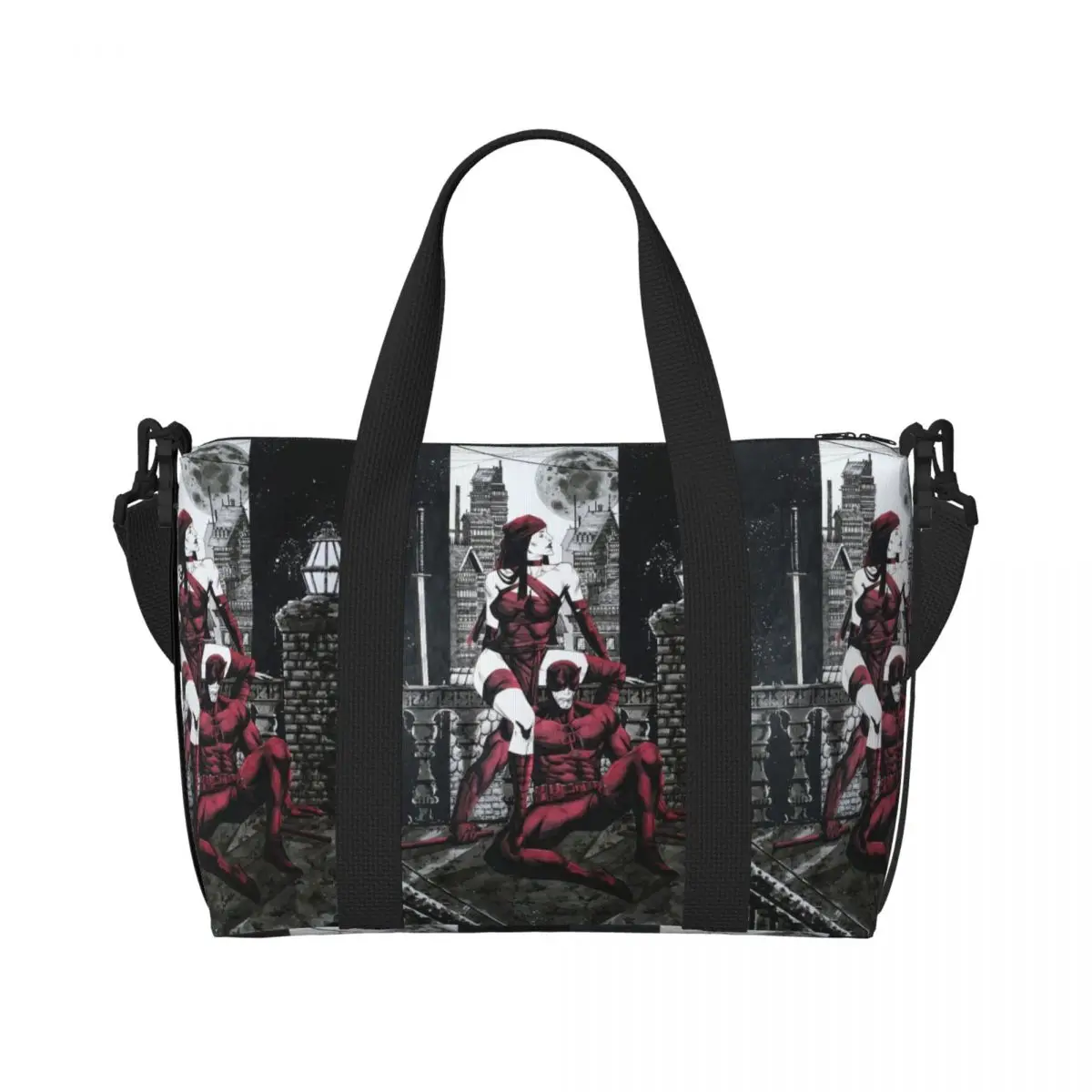 Custom Daredevil Wallpaper Tote Bag Women Large Capacity Superhero Gym Beach Shoulder Travel Bag