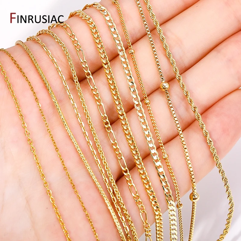 High Quality 18K Real Gold Plated Necklace Chains For Jewelry Making,  Brass Chains For Necklace Making, DIY Jewelry Findings