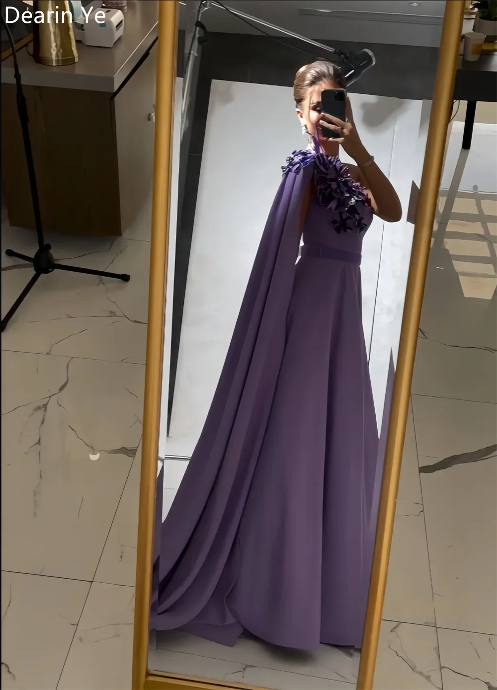 Customized Prom Gown Saudi Arabia Dearin One-shoulder A-line Floor Length Skirts Draped Applique Bespoke Occasion Dresses Evenin