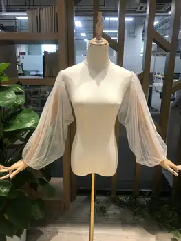 薄紗婚紗長袖新娘配件長袖正式派對可拆式袖配件新娘手套 8 最佳銷售 正式禮服的可拆式袖子 - №1