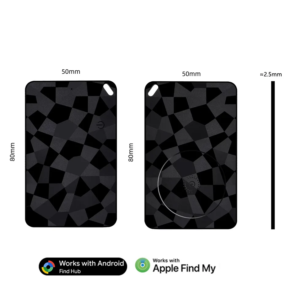 New Wallet Tracker Card Rechargeable Smart Item Finder Compatible with IOS Find My APP & Android Google Find Hub,1-4Pack Black