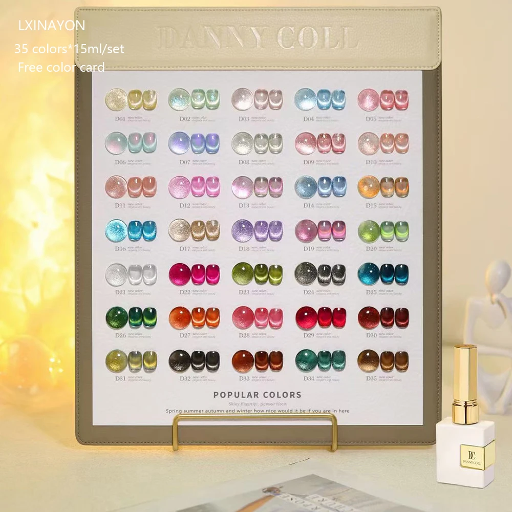 Jelly Gel Polish Set mit Farbkarte Transculent Gel Cat Eyes Gel Nagellack UV LED Gel Sirup Nagelgel Kit Nail Art 15 ml