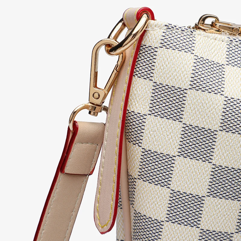 New Women's Bags, European and American Trendy Tote Bags, Retro Style Handbags, Fashionable and Versatile Plaid Casual Bags, Large-Capacity Shoulder Crossbody Bags