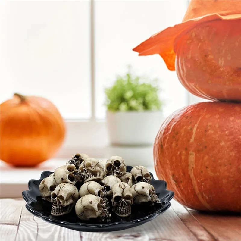 

【Любимый!】Декор на Хэллоуин, миниатюрные фигурки черепов, голова, мини-фигурки черепа, жуткий скелет, модель растения в горшке, украшения для сада