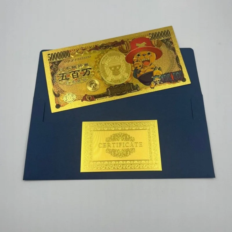 One Piece เหรียญที่ระลึกชุดอะนิเมะ Luffy Chopper รูปอุปกรณ์ต่อพ่วง Creative Gold ฟอยล์คอลเลกชันส่วนบุคคลของขวัญสร้างสรรค์