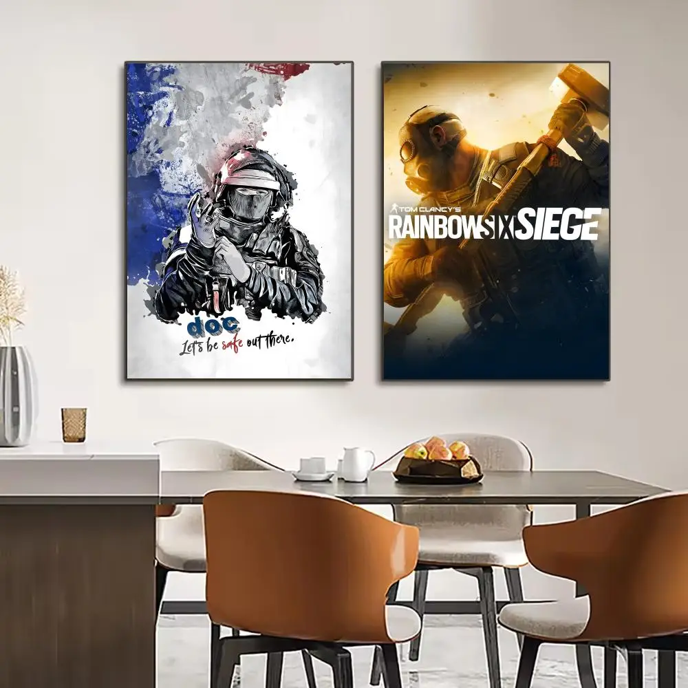 توم C-كلانسي قوس قزح ستة الحصار فيلم اللوحة الخط قماش المشارك مقاوم للماء ودائم ديكور جدران مثالي لكل مساحة