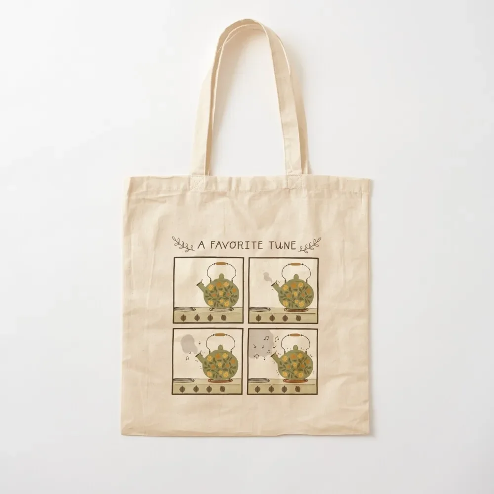 

A Favorite Tune - Whistling Tea Kettle Tote Bag tote bags cloth bags Customizable tote