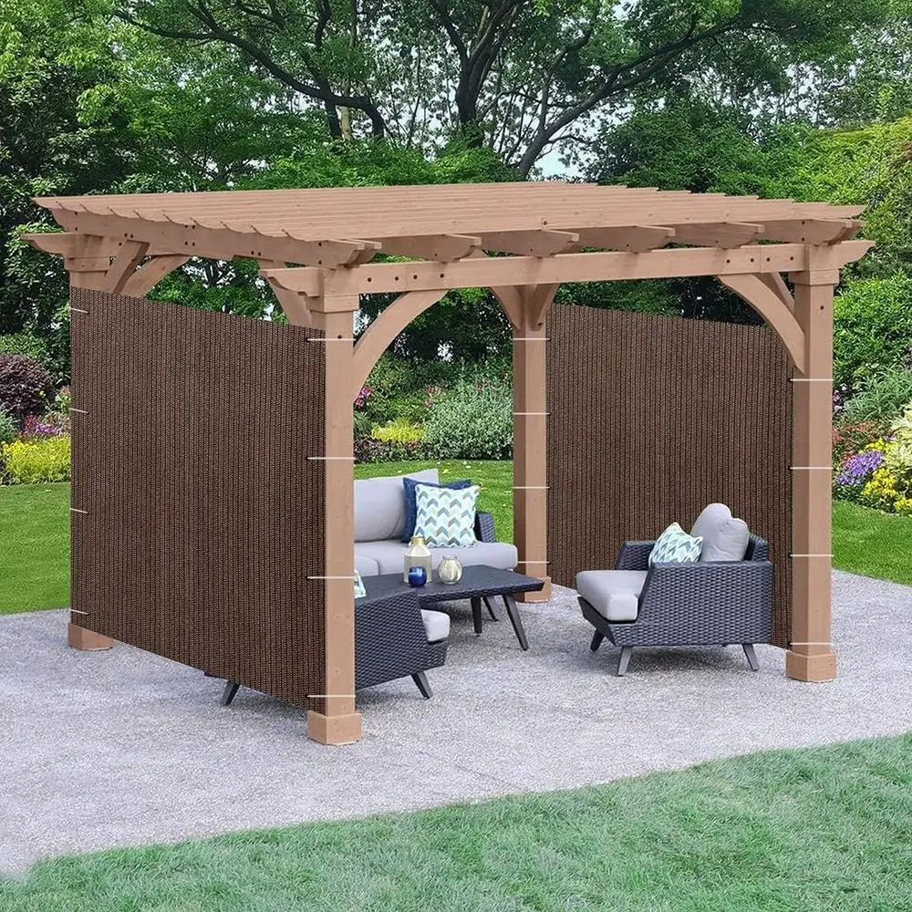 

Custom 8x7 Brown UV Block Sun Shade Panel for Awning, Pergola, Gazebo, Window, Patio - Heavy Duty Commercial Grade