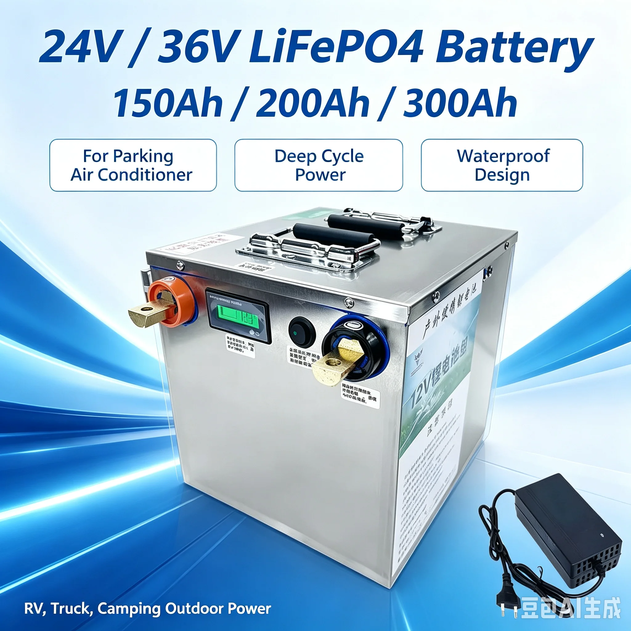 24v/36v /48v100ah-500ah lithium iron phosphate battery for solar energy system of RV and truck air conditioning