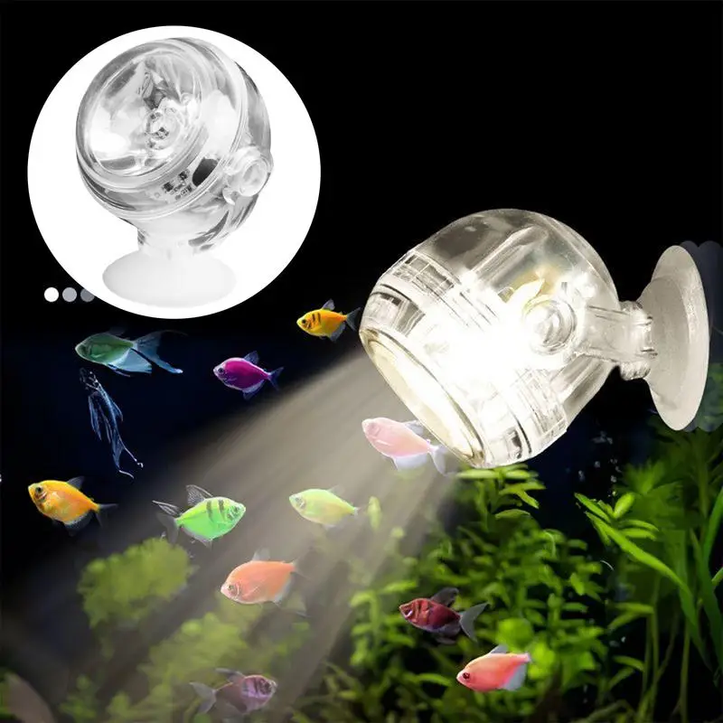 LED Aquarium Spotlight White light colorful gradient USB Powerful suction cup Diving Lamp 180 Degree Rotating Lamp Super Bright