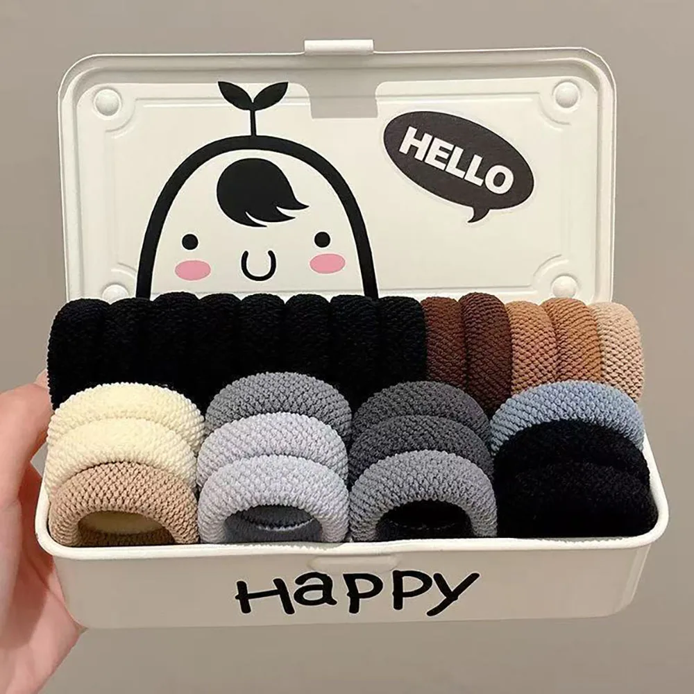 5/10 colores mezclados alta elasticidad grueso versátil Simple Scrunchies estilo de moda coreana amigable con el cabello mujer lazos para el cabello cuerda para el cabello