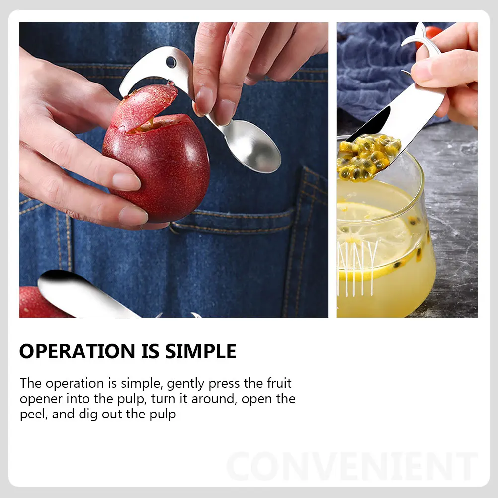 2Pcs Leidenschaft Obst Opener Edelstahl Delphin Form Multi-Funktion Küche Werkzeug Obst Löffel Extractor Cutter Gadget