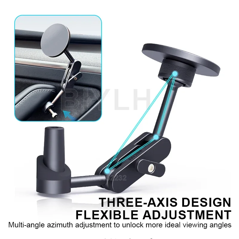 Metal Car Mobile Phone Holder For Tesla MODEL 3/Y NEW 3 Strong Magnetic Anti-shake Customized Side Door Bracket Car Accessories