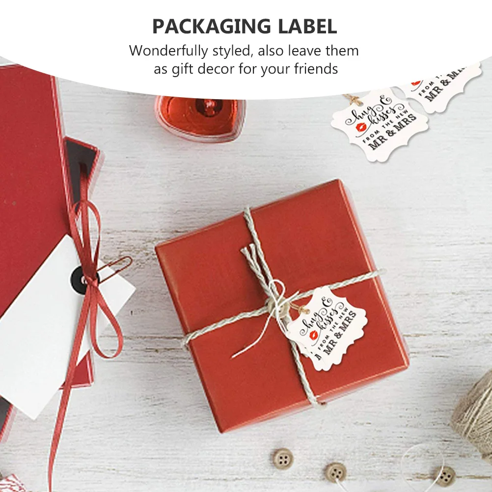

100 Pcs Heart-shaped Kraft Paper Hang Tag Miss Gift Labels Decorative Party Favor Tags Decorating