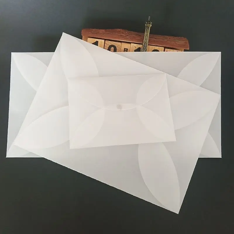 50pcs Envelope Petals Blank Translucent Paper 135g Thickening Postcard Storage Creative DIY Wedding Festival Invitation Packing