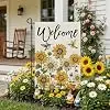 Summer Garden Flag Floral Hummingbird 12x18 Inch Double Sided Small Yellow Seasonal Holiday Decoration for Outside Yard jjp