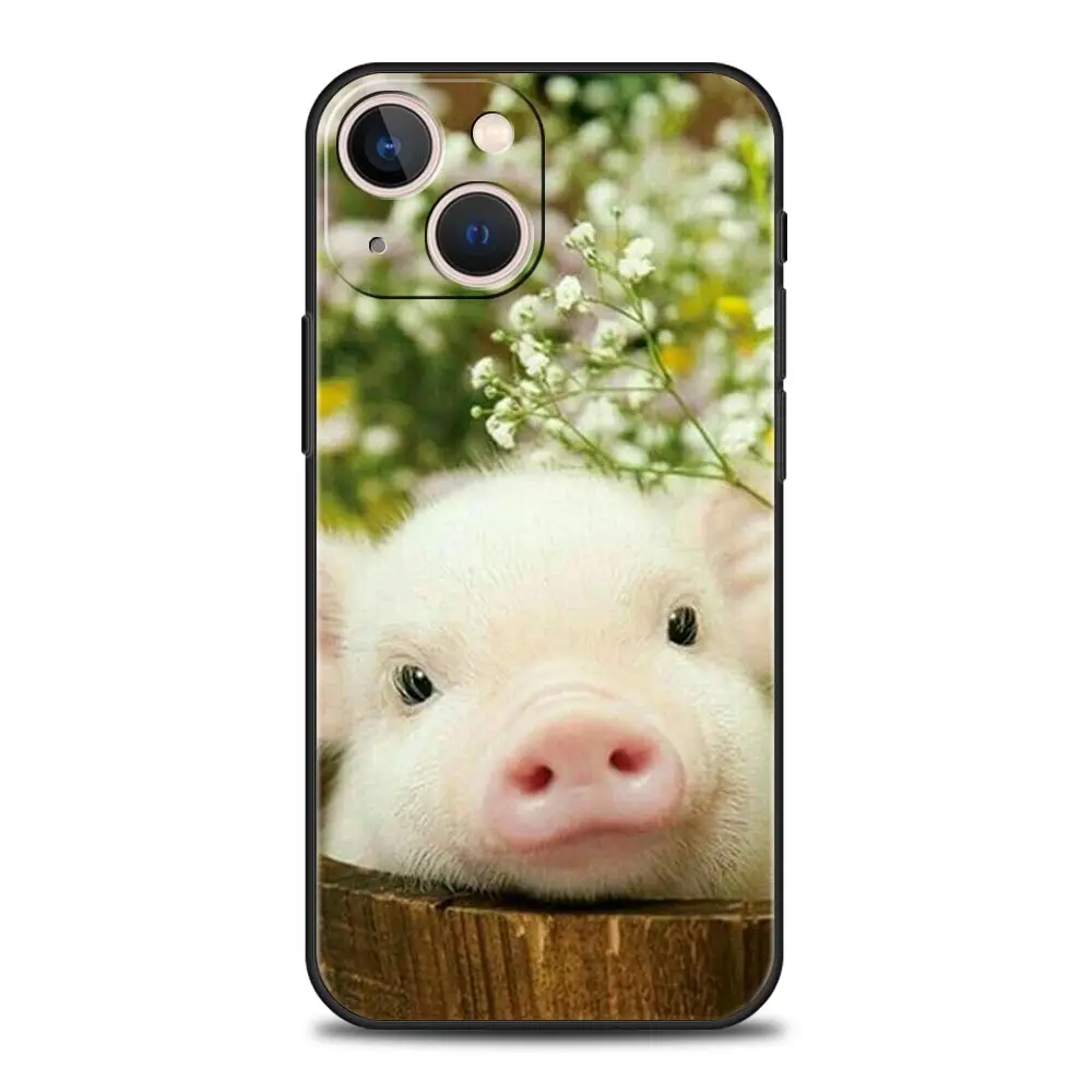 Custodia per telefono simpatico maiale rosa per iPhone 16 13 15 14 12 11 Pro MAX XR X SE XS 7 8 Plus Cover morbida in TPU