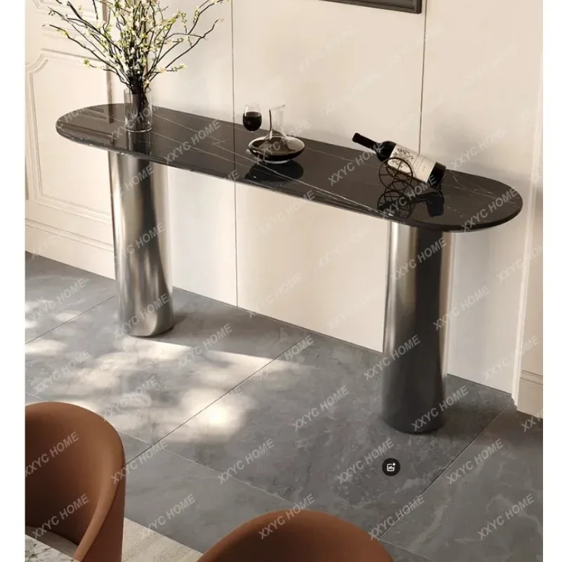 XX Luxury Natural Stone Console Table For Villa Living Room,  Marble Bar Table Sofa Side Entryway Table