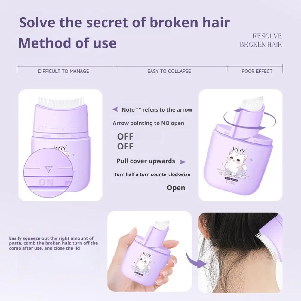 عصا شمع تصفيف الشعر، بلسم تحكم ثابت محمول للشعر المجعد، منتج تصفيف الشعر المكسور خالي من الفوضى للتنعيم اليومي