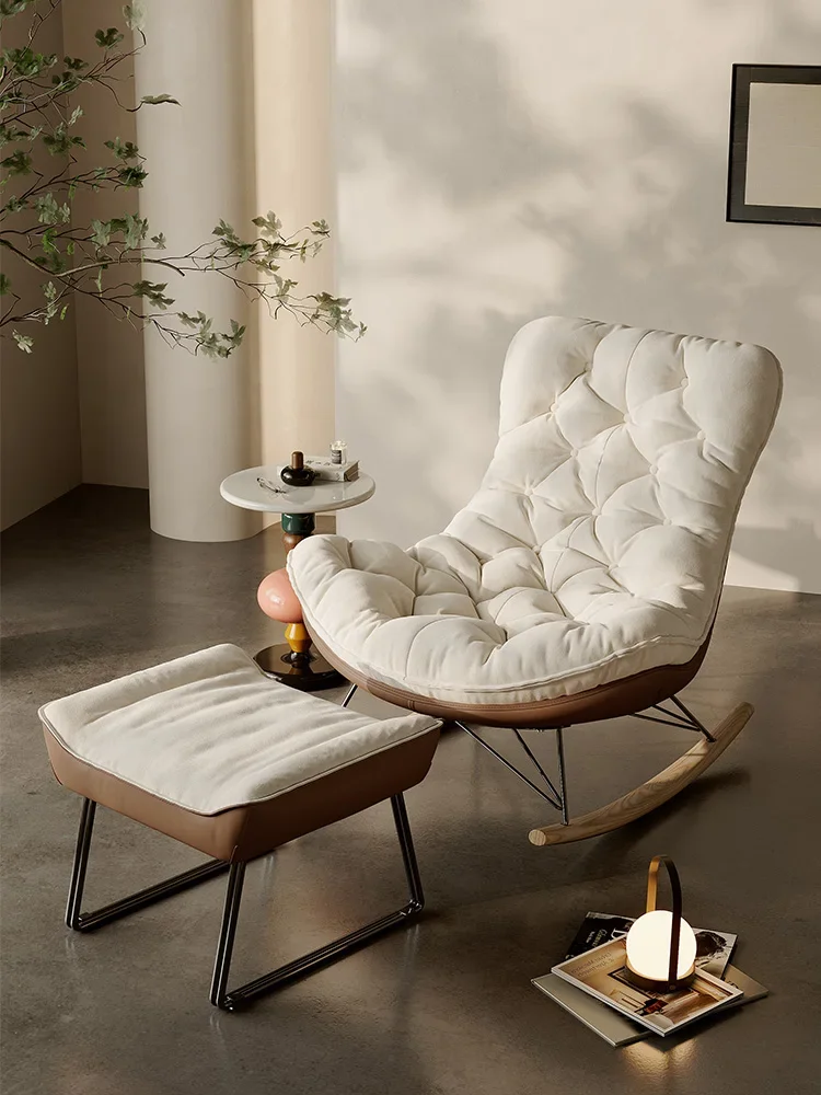 Lobster Chair Living Room Italian Single Balcony Leisure Reclining  Solid Color Rocking