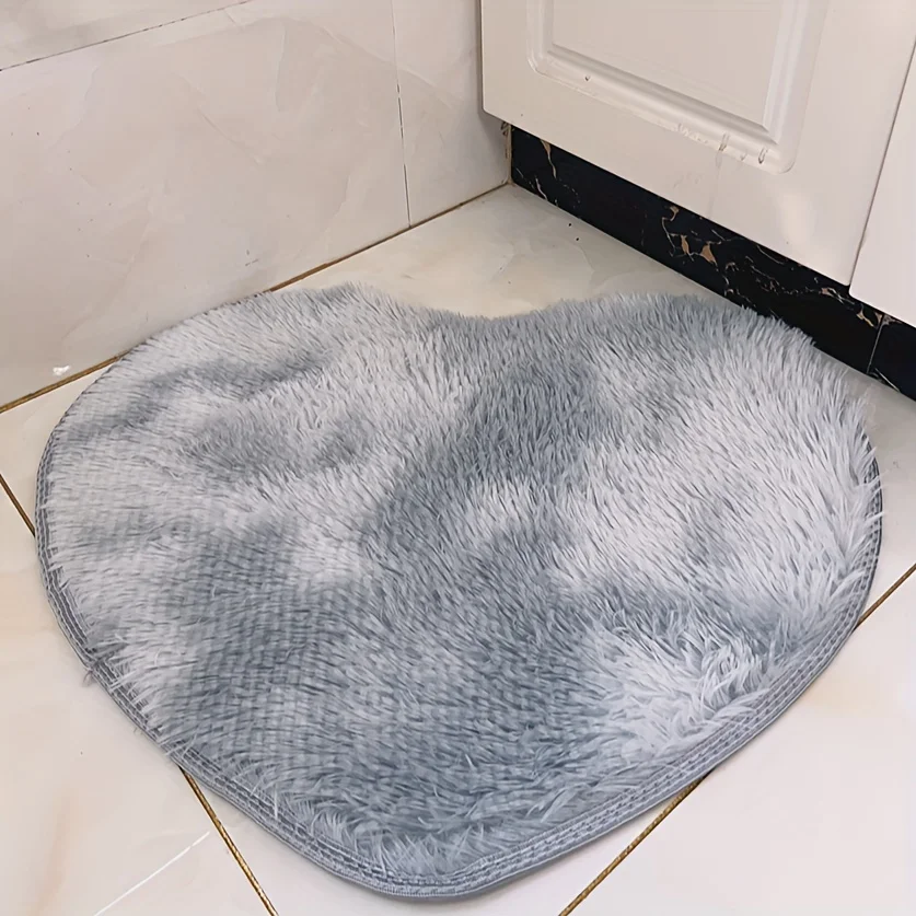 VIKAMA herzförmiger Teppich für Schlafzimmer, Nachttisch, Wohnzimmer, Sofa, Teppich, langes Haar, weiche Bodenmatte, Winter, warme Fußmatte