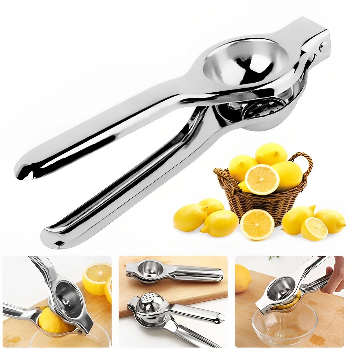 Practical Squeezing Lemon Hand Squeezer Juicer Stainless Steel Household Manual Juicer Pressing Citrus Lemon Press Lemon Clip