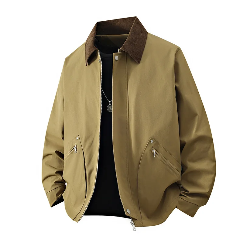 

Новая модная мужская куртка, зимняя молодежная трендовая ветрозащитная износостойкая повседневная куртка с лацканами в стиле ретро, мужская куртка, пальто большого размера