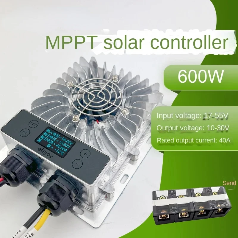 600W step-down MPPT solar charging controller with adjustable voltage of 10-30V and display for photovoltaic lithium batteries