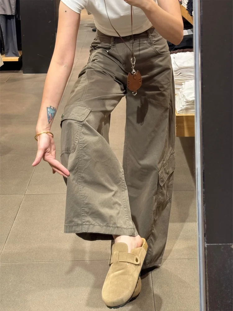 

American Sle plus Size Wide Leg Knife Denim Jeans Women Loose Fit Casual High Waist Jeans Fall Season Faion Sense