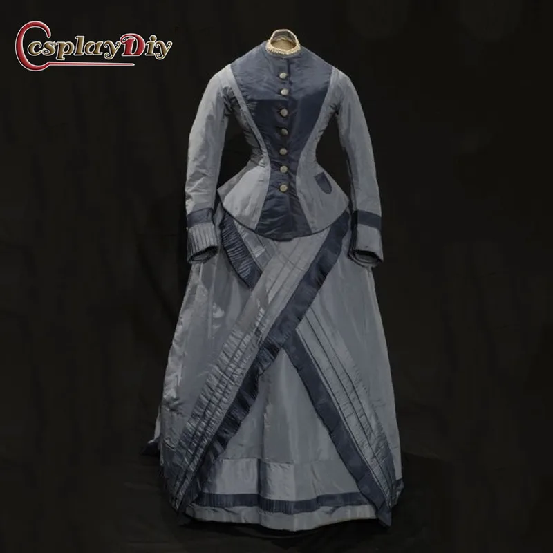 Cosplaydiy 1870s British Ball Gown Women's Civil War Southern Belle dress Historical Costume Jakcet Skirt full Set walking dress