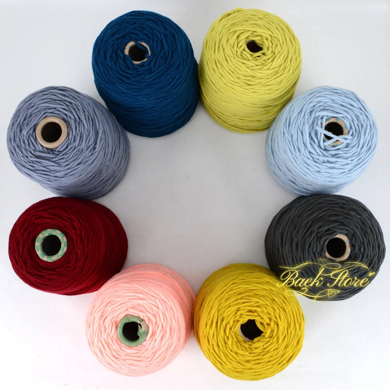 1pc/400g Tufting Gun Cylinder Yarn 8-Strands Hand-woven Carpet Blanket Acrylic Crochet Yarn Baota Line Big Twist Tubular Yarn