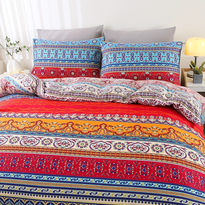 Boho Style Quilt Cover Set Bohemian 3PCS Bedding Sets with Pillowcases National queen king twin size duvet cover for double bed