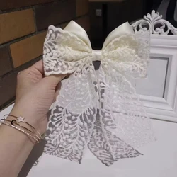 New Fashion Women Girls Black Hairpins Hair Rope Lace Flower Bow Ribbon Hair Clip Hair Ornament  Barrettes Hair Accessories