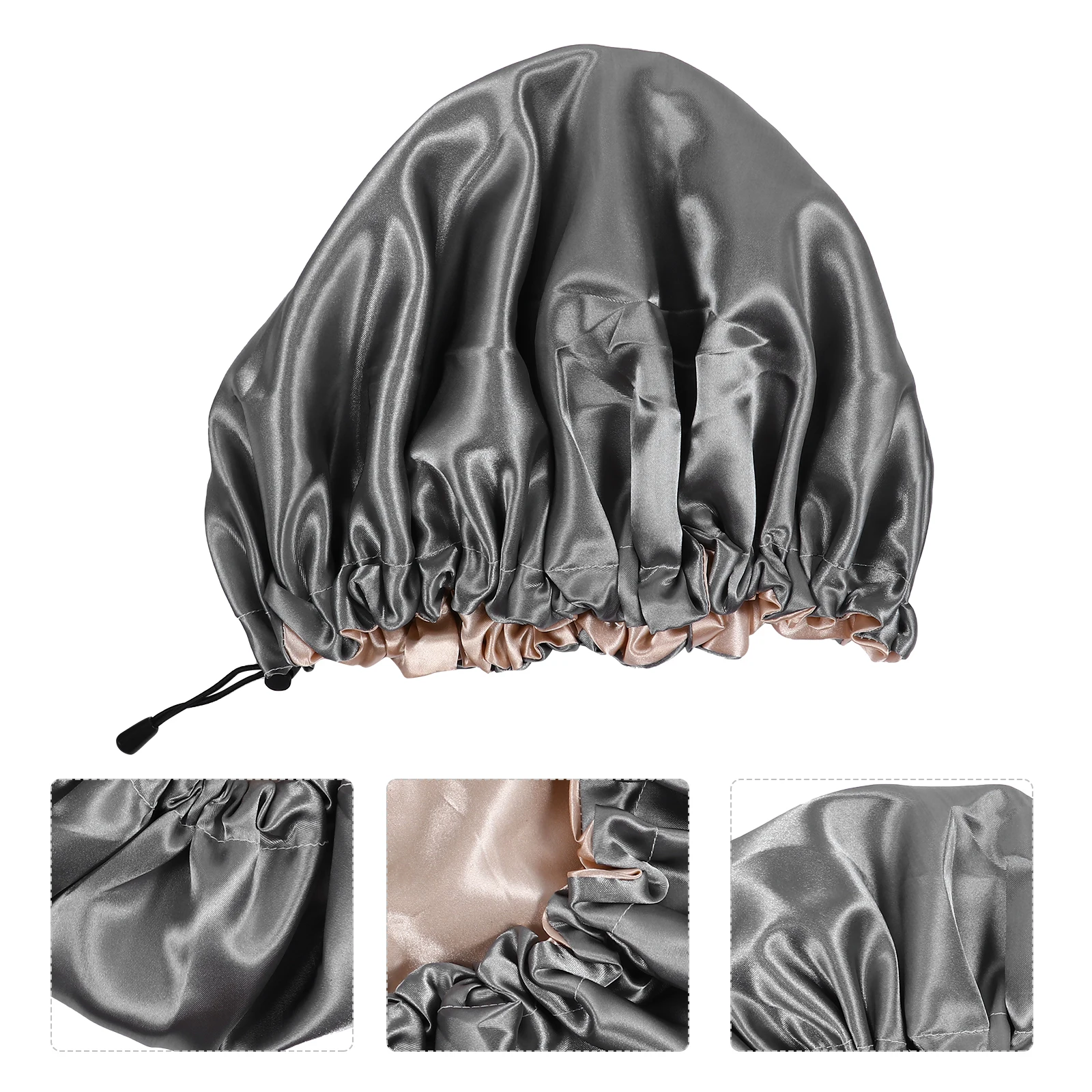 

Double Layer Satin Sleep Hat Adjustable Hair Bonnet For Thick Thin Long Short Hair Braids Dreadlocks Shower Bath Makeup