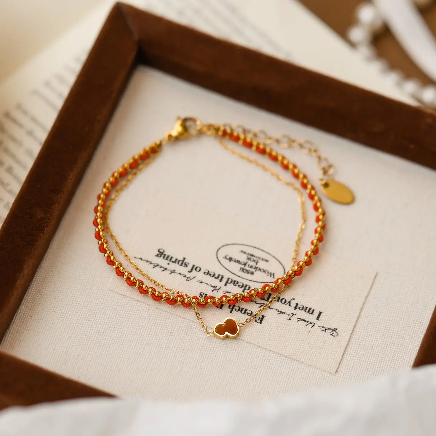 

Fade Resistant Niche Layered Double Red Gourd Red Braided Bracelet for Women New Year Zodiac Year Accessories Gifts