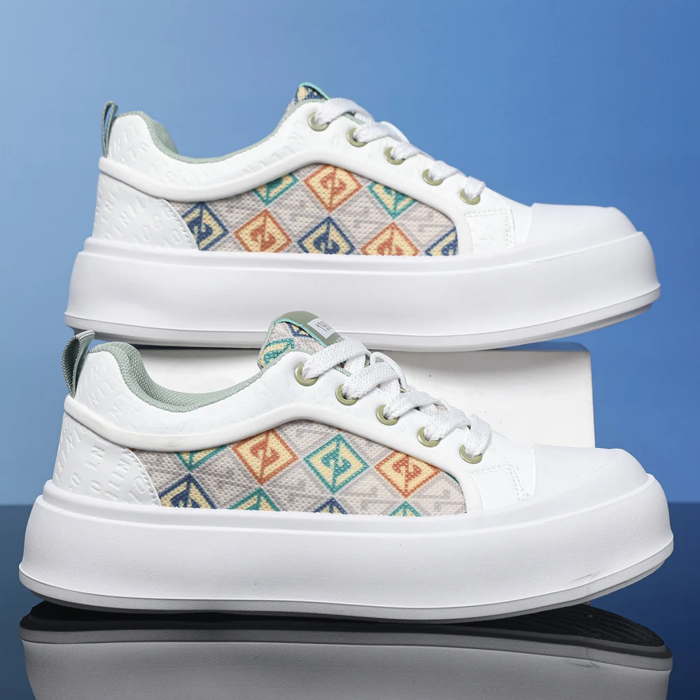 

Новинка весны и лета 2024, мужская обувь, дышащая удобная белая обувь, мужские кроссовки на платформе, повседневная спортивная обувь на шнуровке