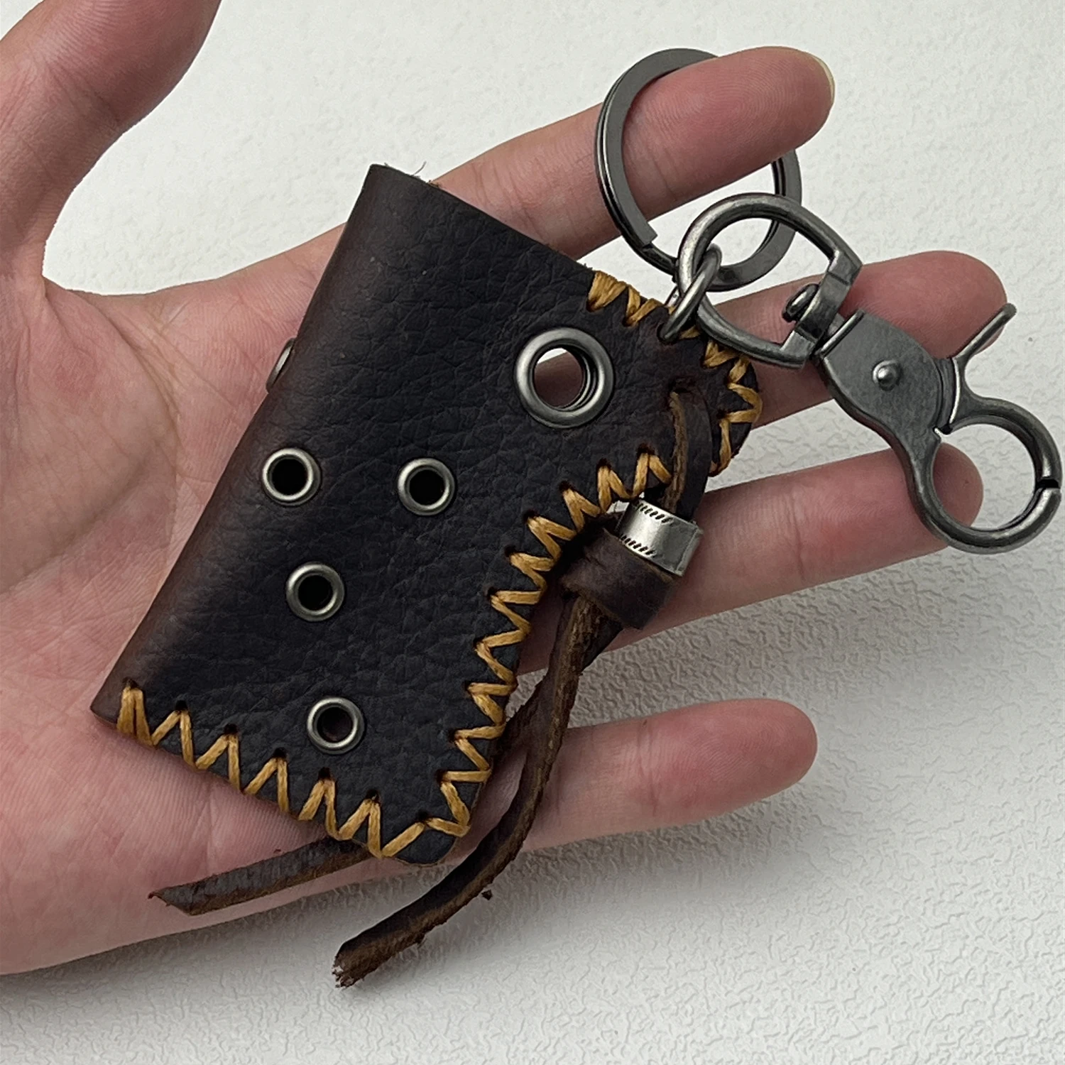 High End Street Woven Keychain New in Sewing Leather Holster Retro Style Pendant waist Accessories