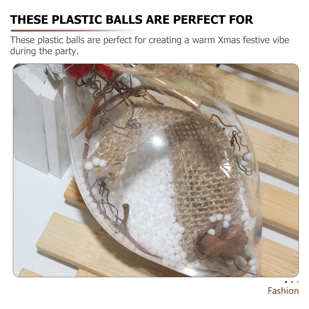 

8pcs Plastic Christmas naments Fillable DIY Decorations Shatterproof Balls Holiday Tree Clear nament Balls Craft Projects