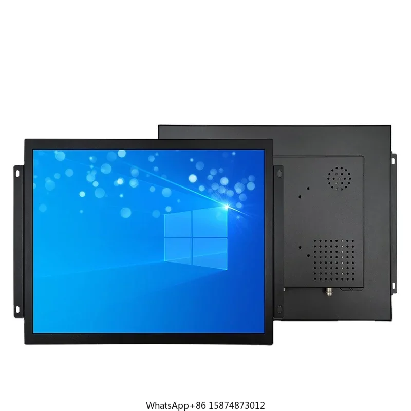 Wholesale price 17 inch LCD  touch Screen Display with open frame Hanging ear Metal Case for industrial equipment