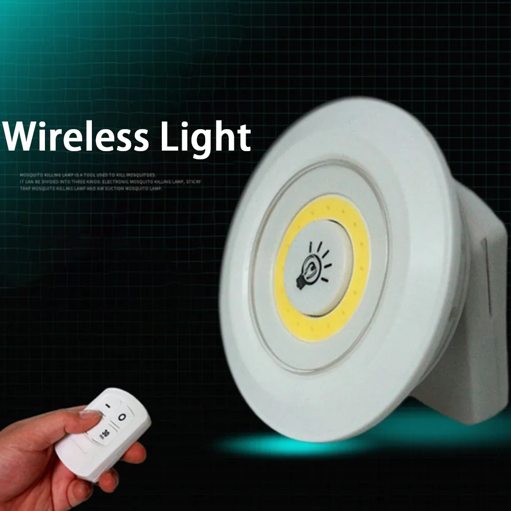 COB LED Wall Lamp With Remote Control Touch Night Light Brightness Adjustable Battery Powered Nightlights For Hallway Cupboard