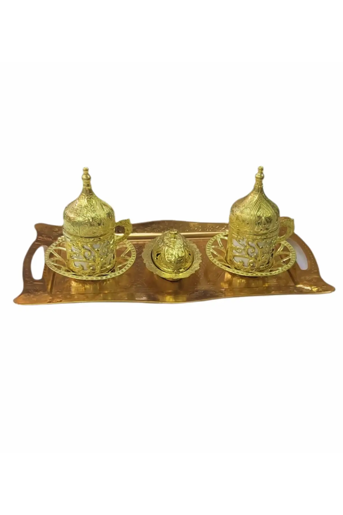 

DOLBOVI 2 person Lokumluklu presentation tray antique turkish coffee presentation set handmade espresso cup