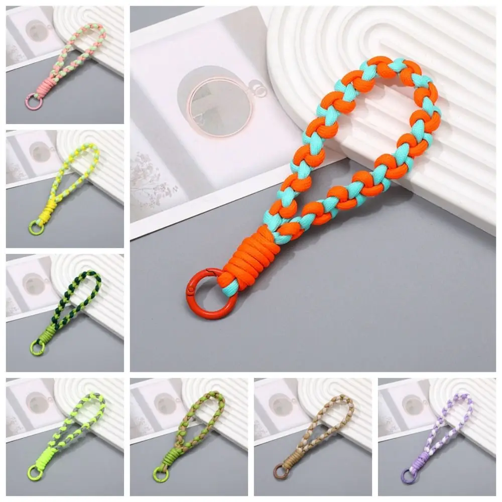 Anti-lost Sling Mobile Phone Rope with Patch Detachable Phone Wrist Strap Key Holder Braided Mobile Phone Lanyard Phone Pendant