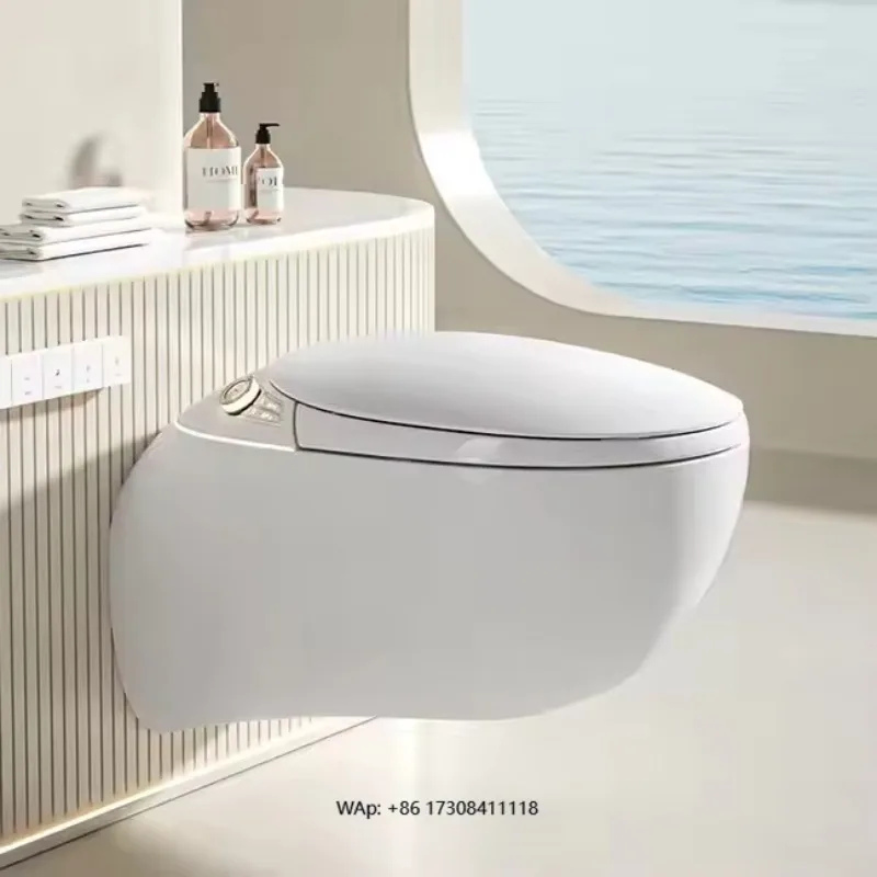 

Modern Style Wall Hung Bathroom Smart Toilet Bidet Automatic Flush Intelligent Closestool Bathroom Smart Toilets