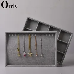 Oirlv Multifunction Velvet Stackable Jewelry Display Trays Rings Earrings Bracelet Organizer Storage Tray