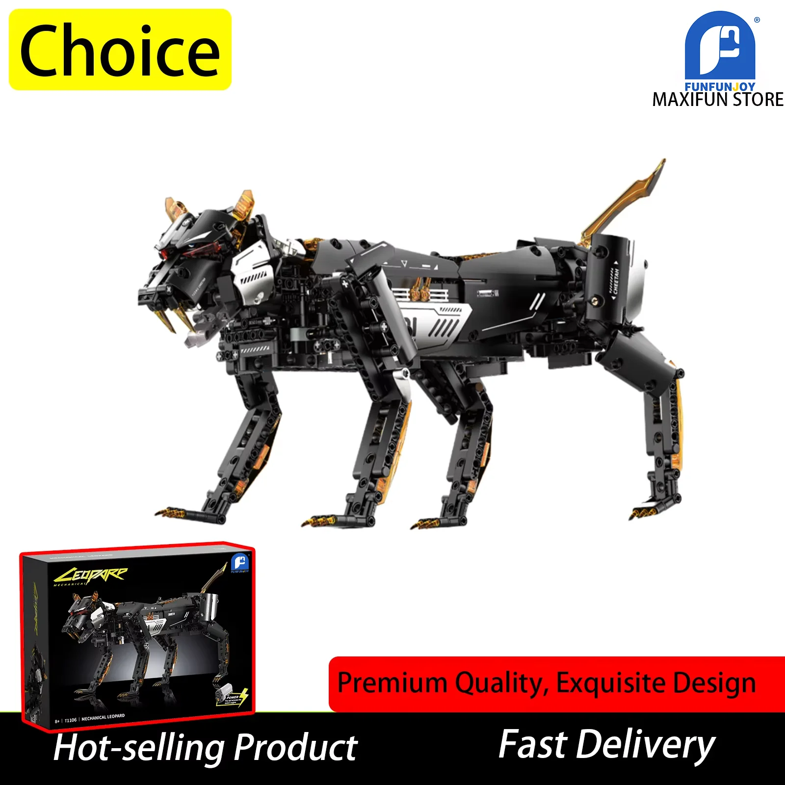 MOC Technical Leopard Animal Building Block Desktop Decoration Remote Control Toys Assembly Model Gift for Children Adult Toy