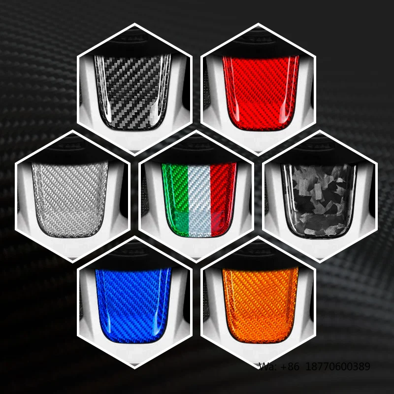 Shasha Carbon Steering Wheel Chin Patch Forging Pattern Cover Real Carbon Fiber Interior Accessories  for Fiat Abarth 500