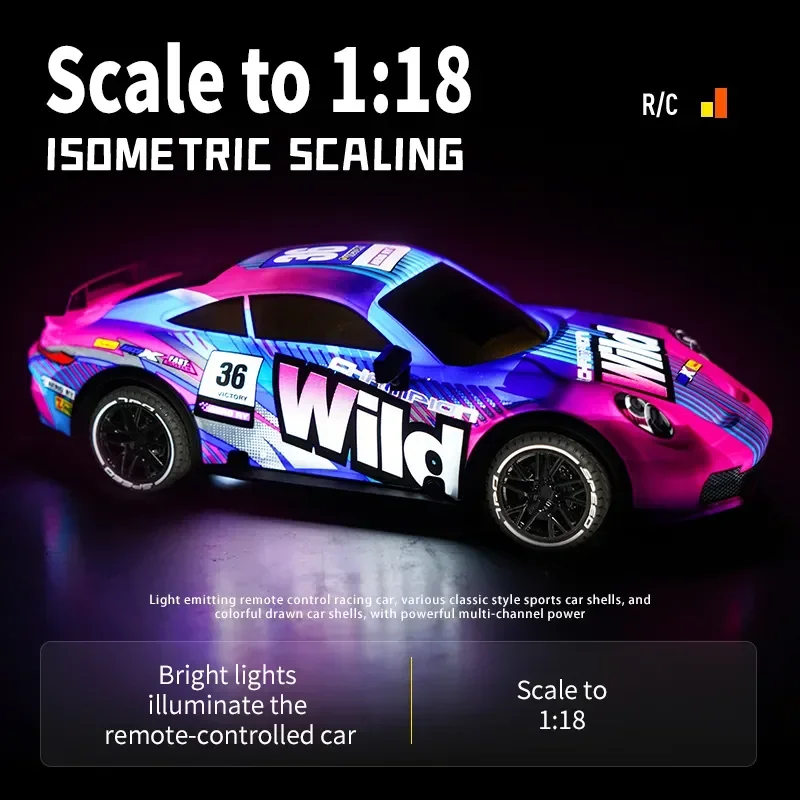 Coche de carreras RC Drift, coche de juguete de alta velocidad 1:18 27HZ, Buggy de simulación, Control remoto eléctrico, modelo de vehículo eléctrico, coches, regalo para niños