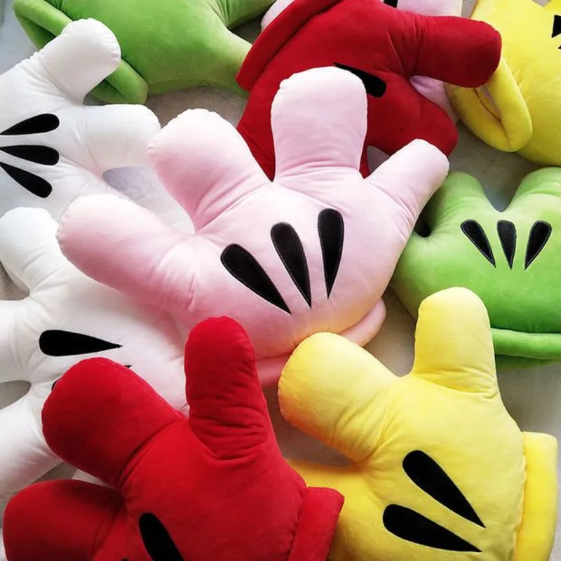 Disney Mickey Mouse Hand Puppet 40-50cm Child And Adult Plush Gloves Minnie Mouse Big Glove Cartoon Cushion Pillow Cosplay Tool